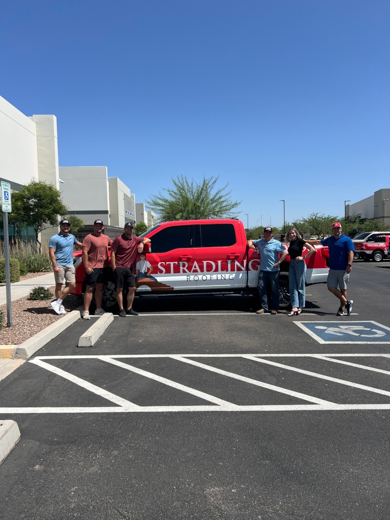 Team members of Stradling Roofing posing for a photo