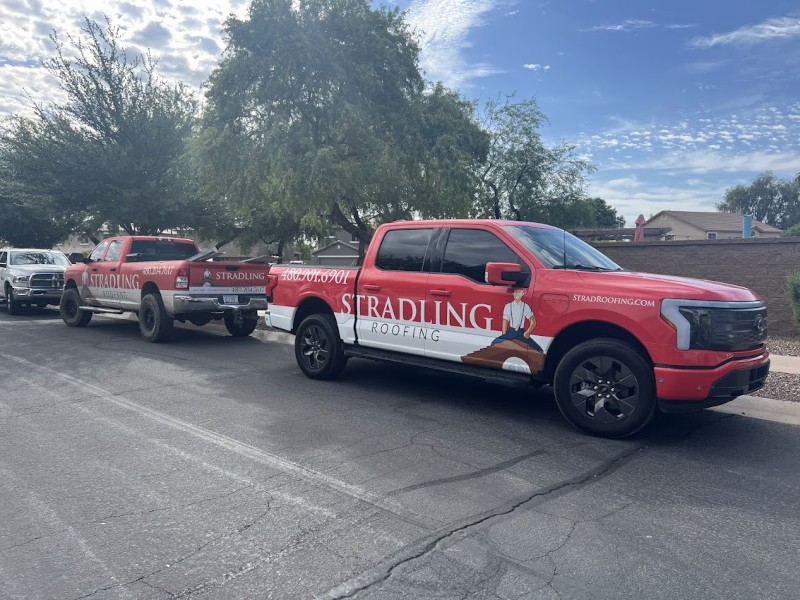 Fleet of the Stradling Roofing team